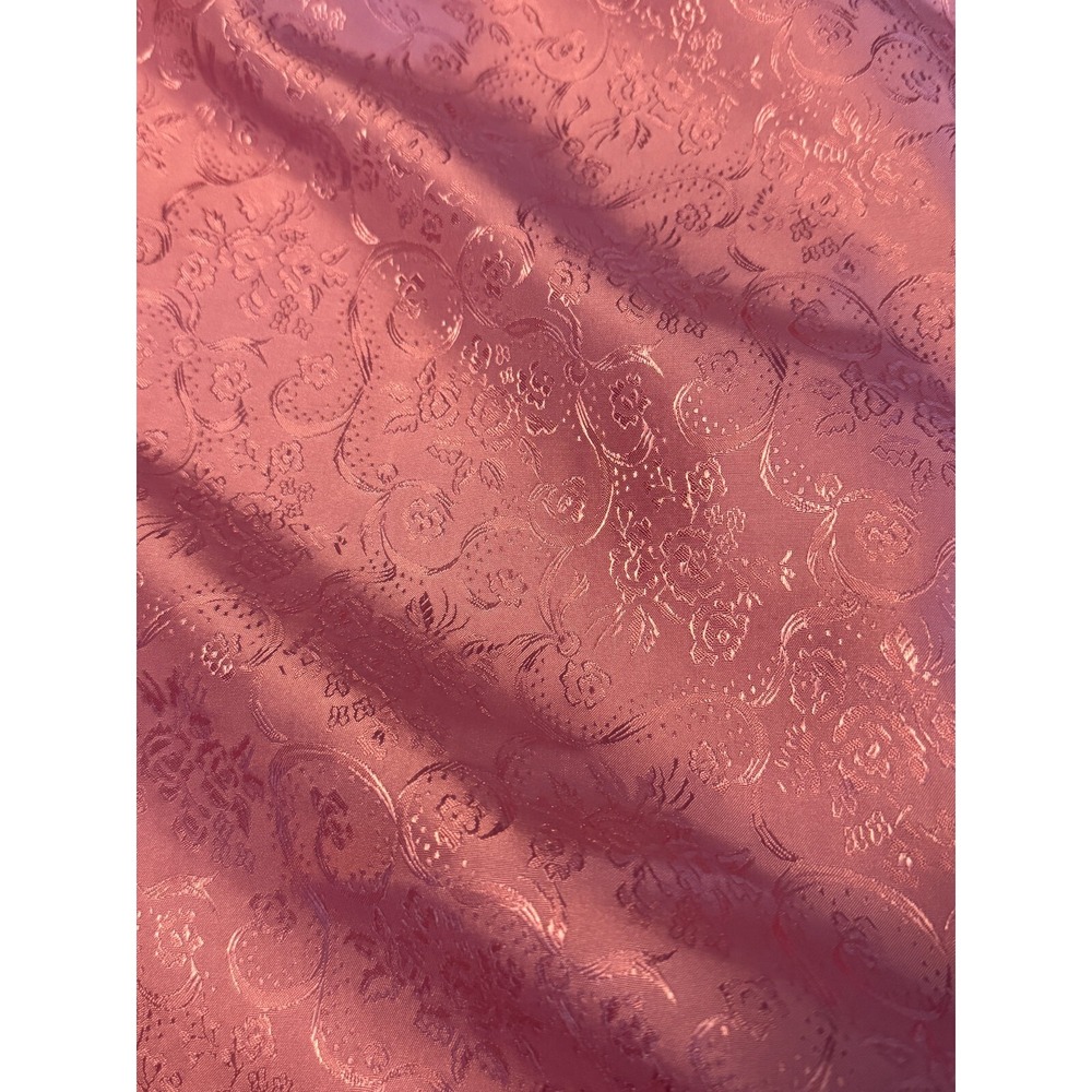 Vintage Elegant Pink Brocade 3.5 yards Fabric High Sheen Ornate 44"wide glimmer